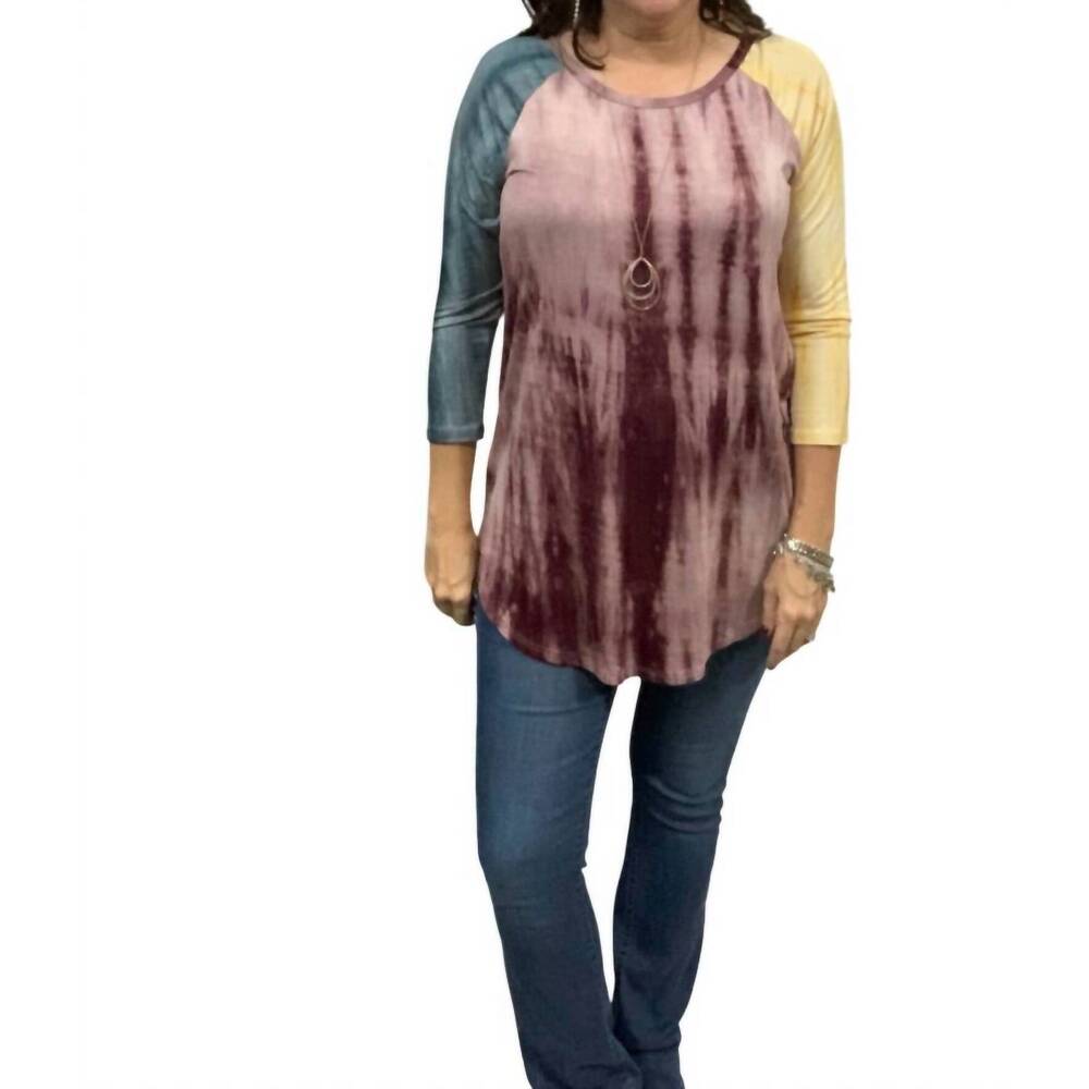 NEW REBORN J three quarter sleeve top in wine